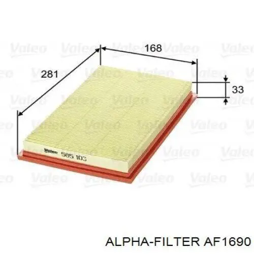 Элемент воздушного фильтра Alpha Filter AF1690 цена, от 4.71 USD
