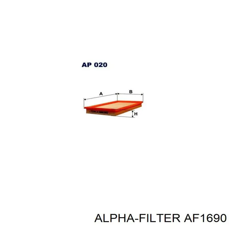 Купить AF1690 Alpha Filter Автомобильный фильтр воздуха