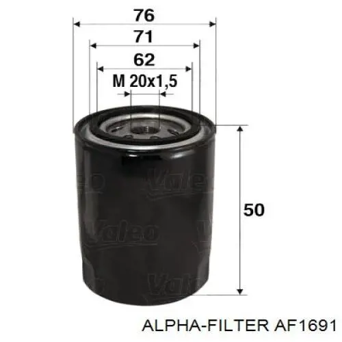 Купить AF1691 Alpha Filter Автомобильный фильтр воздуха
