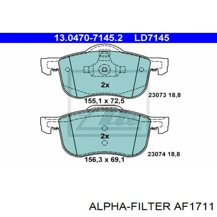 Filtro de ar Alpha Filter AF1711 preço, a partir de 7,54 USD