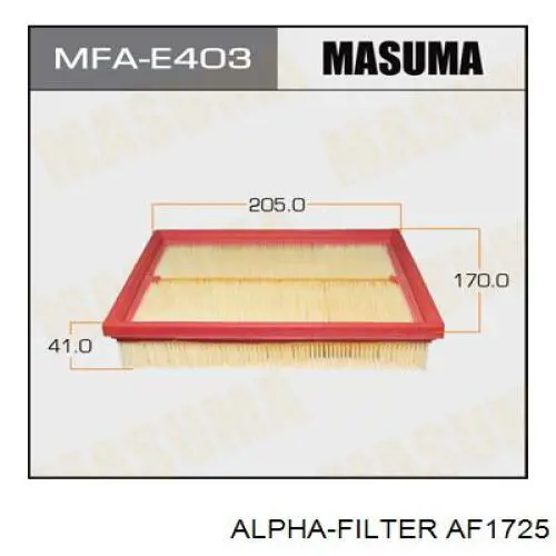 Купить AF1725 Alpha Filter Автомобильный фильтр воздуха