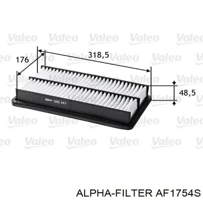 Купить AF1754S Alpha Filter Автомобильный фильтр воздуха