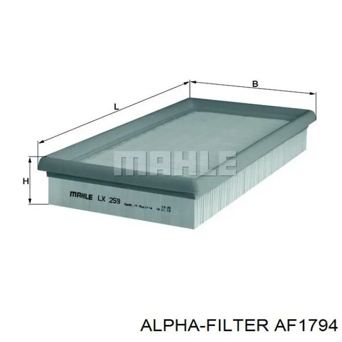 Купить AF1794 Alpha Filter Автомобильный фильтр воздуха