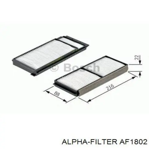 Купить AF1802 Alpha Filter Автомобильный фильтр воздуха