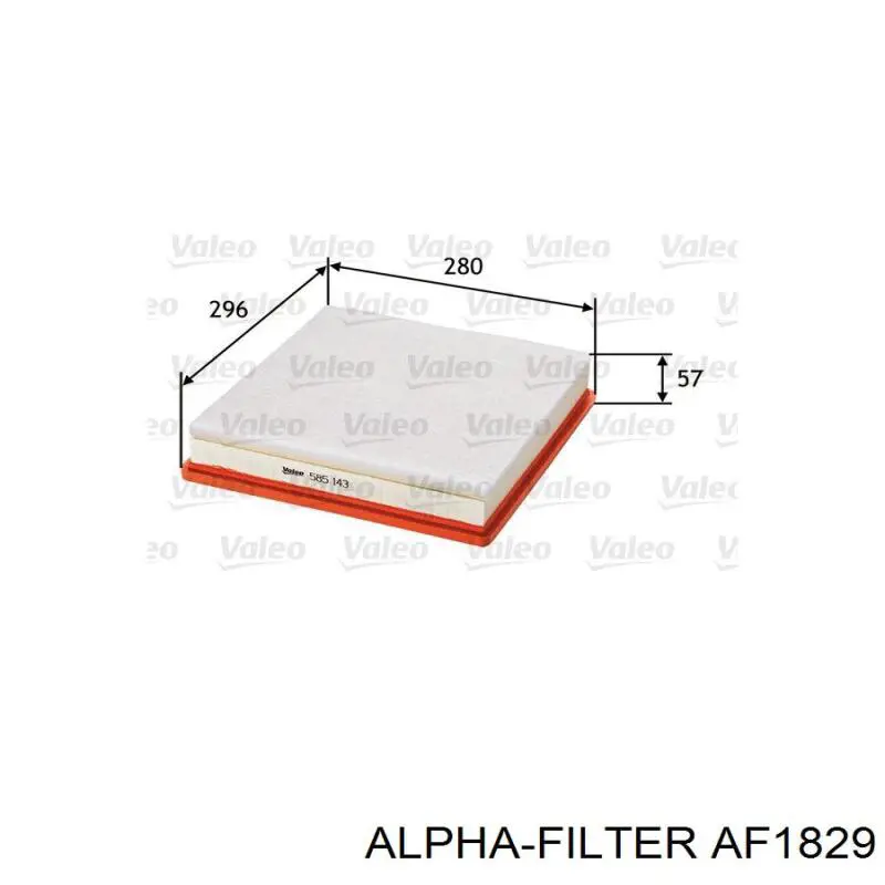 AF1829 Alpha Filter Воздушный фильтр двигателя