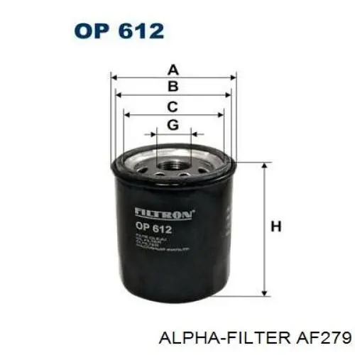 AF279 Alpha Filter Масляный фильтр двигателя