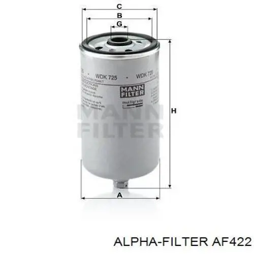 Топливный фильтр AF422 Alpha Filter
