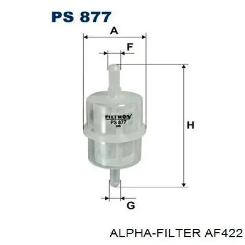 Фильтр тонкой очистки топлива Alpha Filter AF422 цена, от 7.60 USD