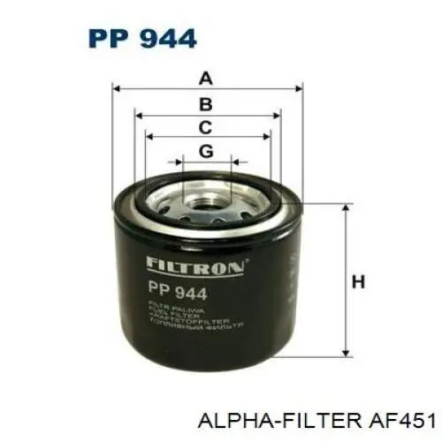 Топливный фильтр AF451 Alpha-filter