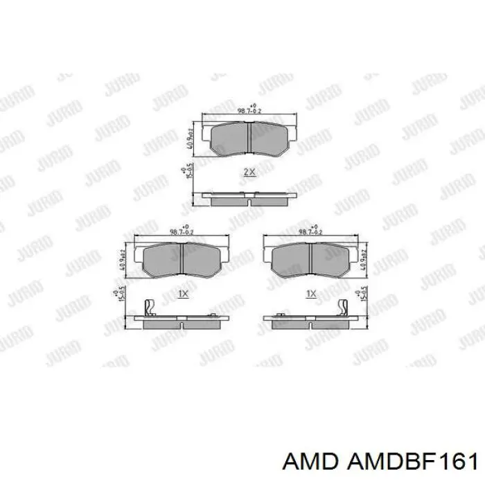 Колодки тормозные задние дисковые AMD AMDBF161
