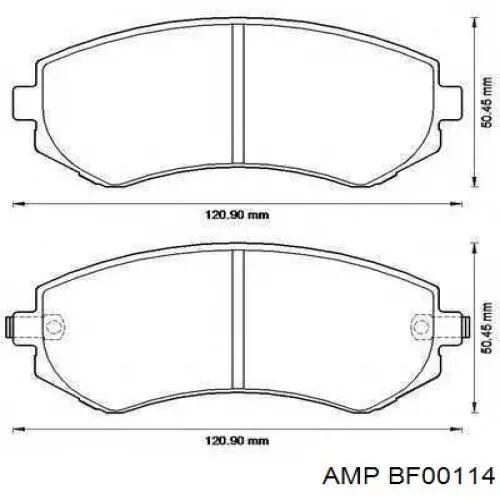 Передние тормозные колодки BF00114 AMP/Paradowscy