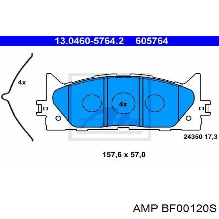 Купить BF00120S AMP/Paradowscy Колодки тормозные