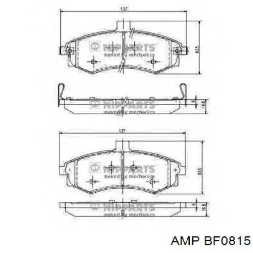 BF0815 AMP/Paradowscy колодки тормозные передние дисковые