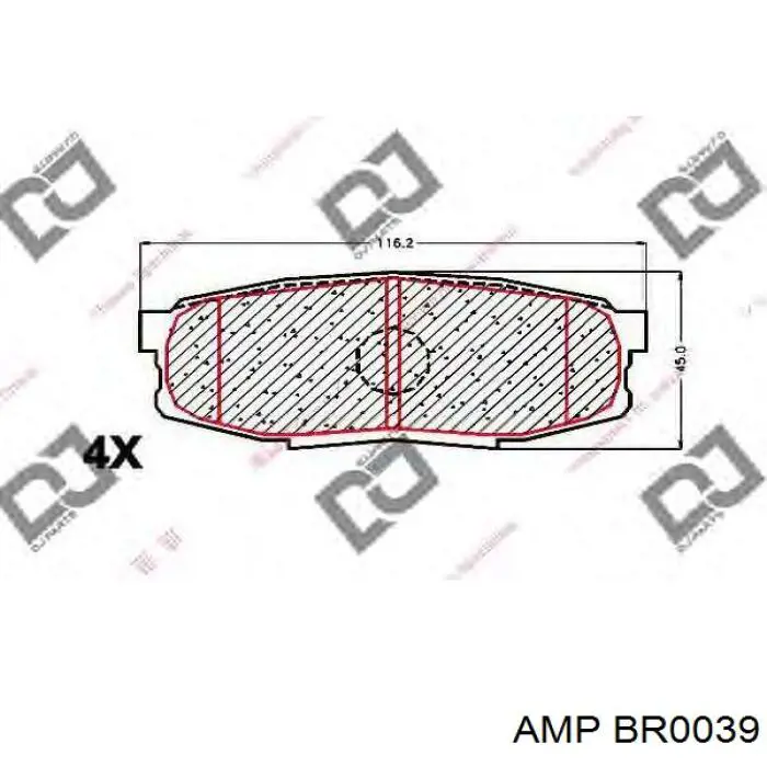 Задние тормозные колодки BR0039 AMP/Paradowscy