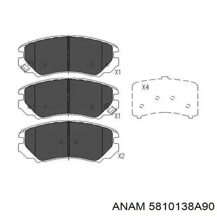 Колодки гальмівні передні, дискові 5810138A90 Anam