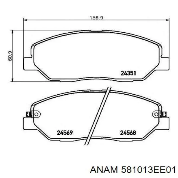 Купить 581013EE01 Anam Колодки тормозные
