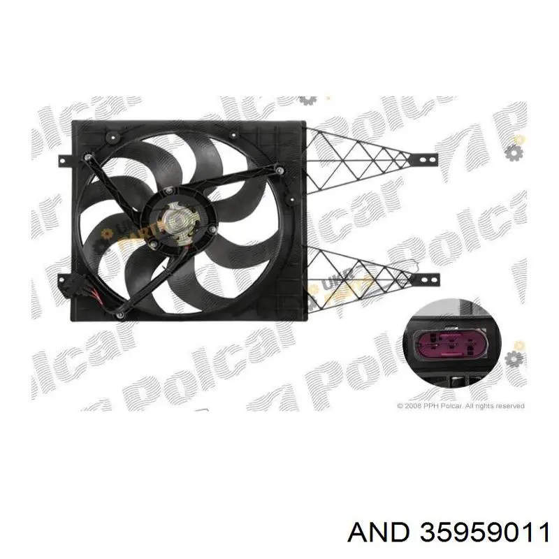 Ventilador (rodete +motor) refrigeración del motor con electromotor completo 35959011 AND