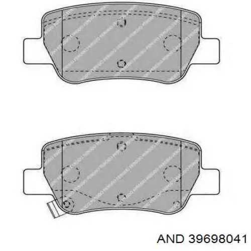 Задние тормозные колодки 39698041 AND