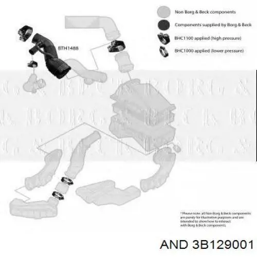 Гофра расходомера воздуха AND 3B129001 цена, от 16.63 USD