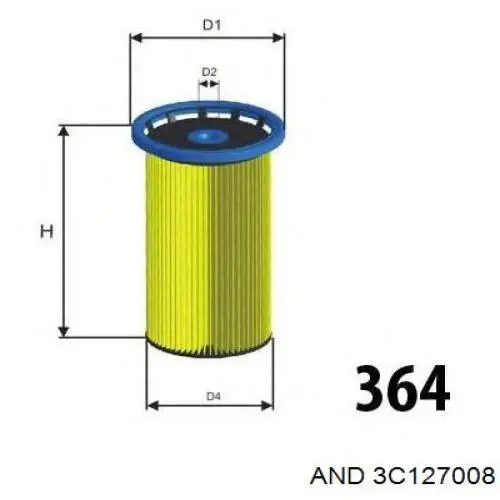 Filtro combustible 3C127008 AND