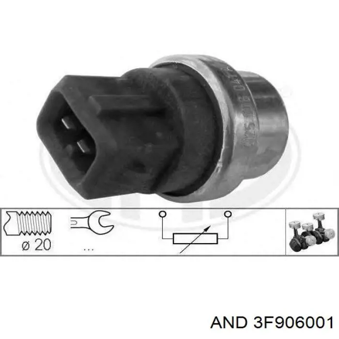 Датчик температуры охлаждающей жидкости 3F906001 AND