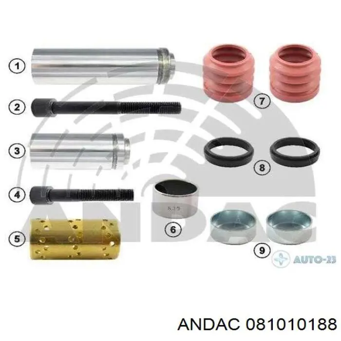081010188 Andac ремкомплект суппорта тормозного переднего