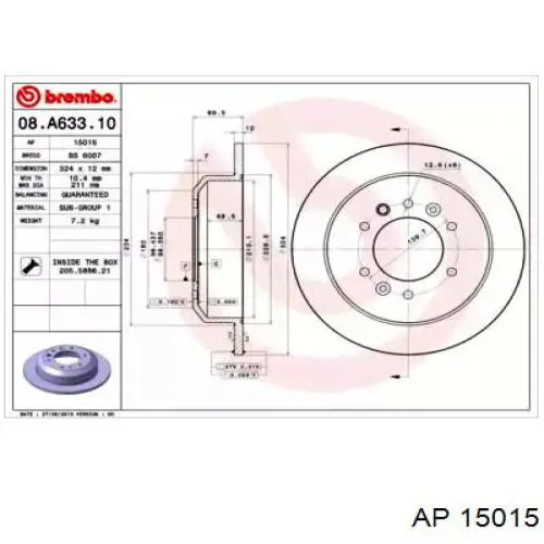 Тормозные диски 15015 AP