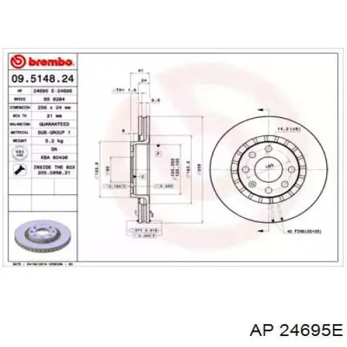 Передние тормозные диски 24695E AP