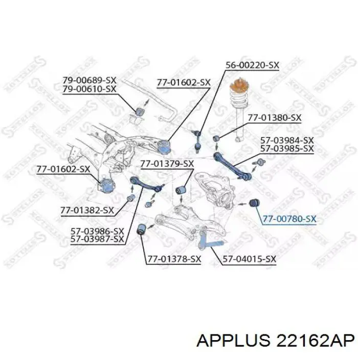 Сайлентблок цапфы задней 22162AP Aplus