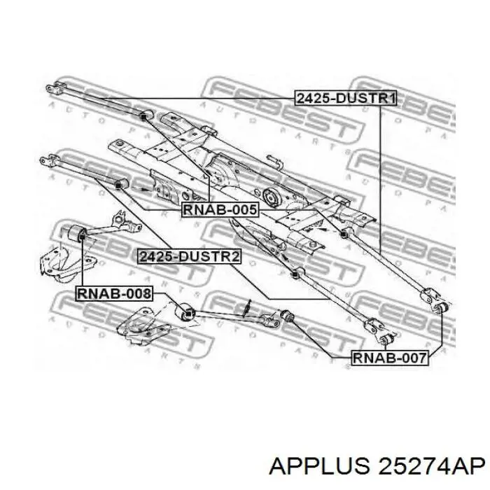 Сайлентблок задней реактивной тяги 25274AP Aplus