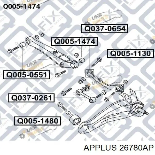 Сайлентблок поперечного рычага заднего наружный Aplus 26780AP цена, от 11.01 USD