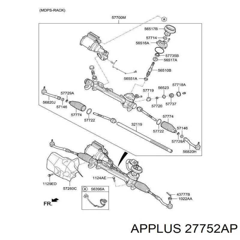 27752AP Aplus Наружный наконечник рулевой тяги