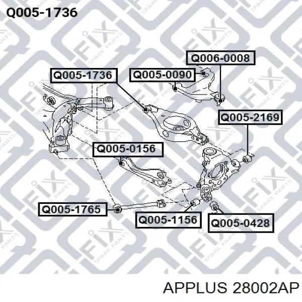 28002AP Aplus bucha de estabilizador traseiro