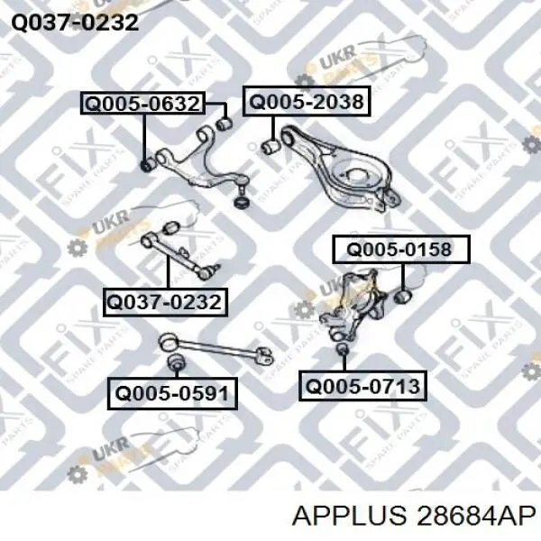 28684AP Aplus barra transversal de suspensão traseira