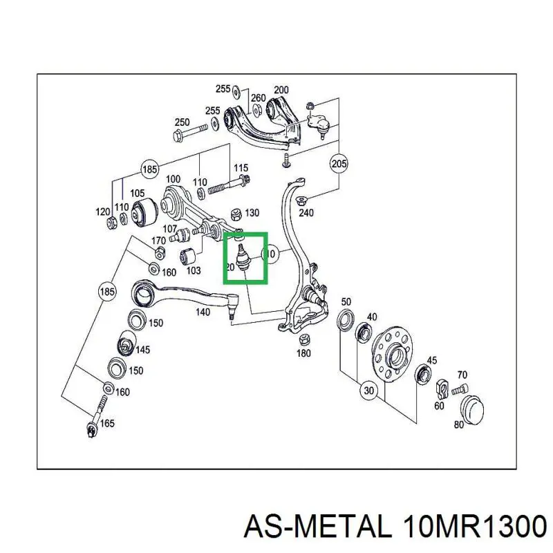 Купить 10MR1300 As Metal Нижняя шаровая опора