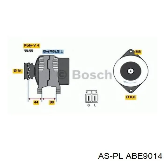 Подшипники генератора ABE9014 As-pl