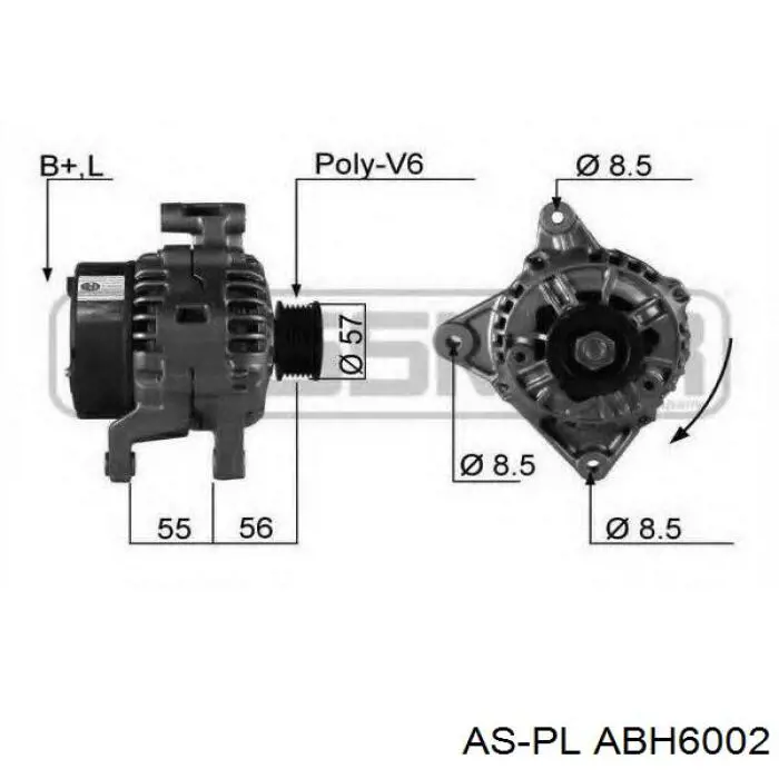 Щеткодержатель генератора ABH6002 As-pl