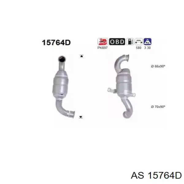 Катализатор 15764D AS/Auto Storm