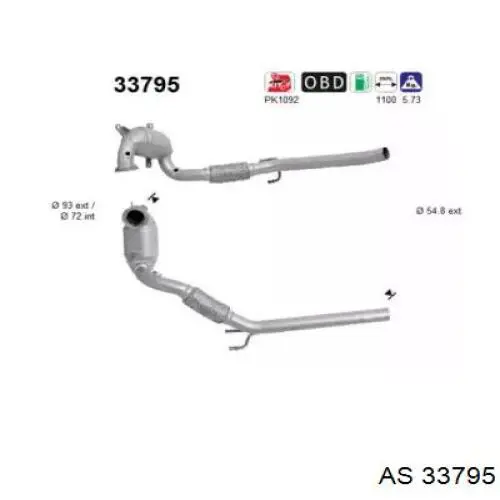5Q0254502X VAG convertidor - catalisador
