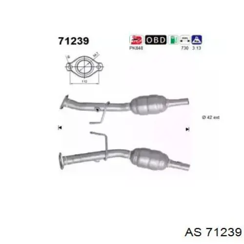 Каталитический нейтрализатор отработавших газов AS/Auto Storm 71239 цена, от 358.96 USD