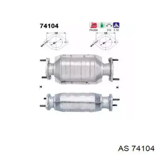 Катализатор 74104 AS/Auto Storm