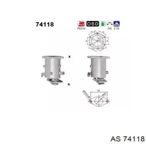 Катализатор 74118 AS/Auto Storm