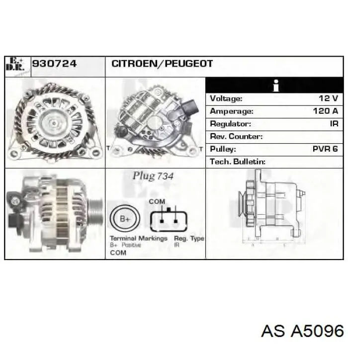 Автомобильный генератор AS/Auto Storm A5096 цена, от 210.20 USD