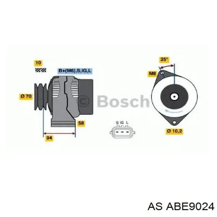 Подшипники на генератор AS/Auto Storm ABE9024