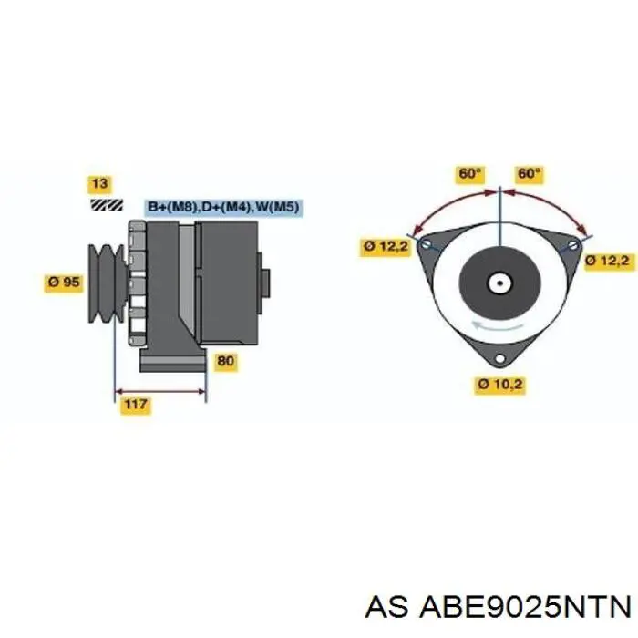 Подшипник генератора ABE9025NTN AS/Auto Storm