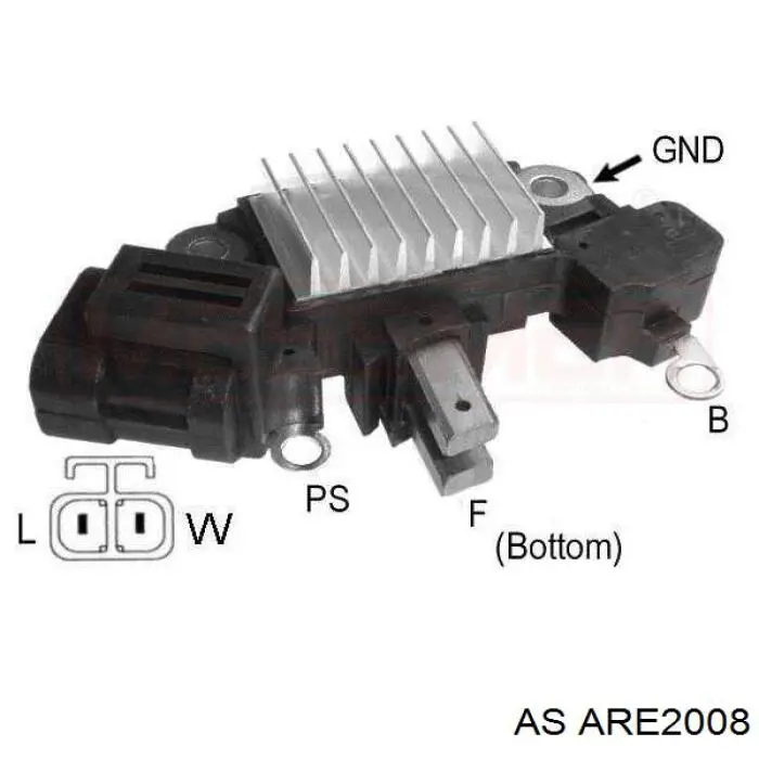Реле-регулятор генератора (реле зарядки) AS ARE2008