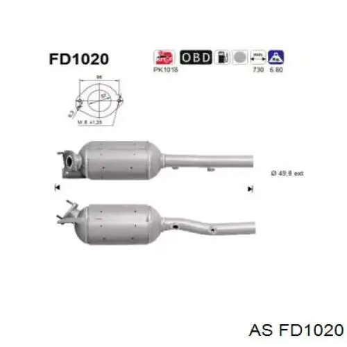 FD1020 AS/Auto Storm Сажевый фильтр DPF