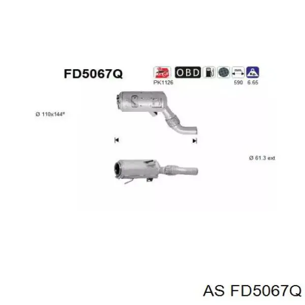 Сажевый фильтр системы отработавших газов FD5067Q AS/Auto Storm