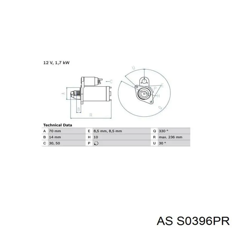 Стартер S0396PR AS/Auto Storm