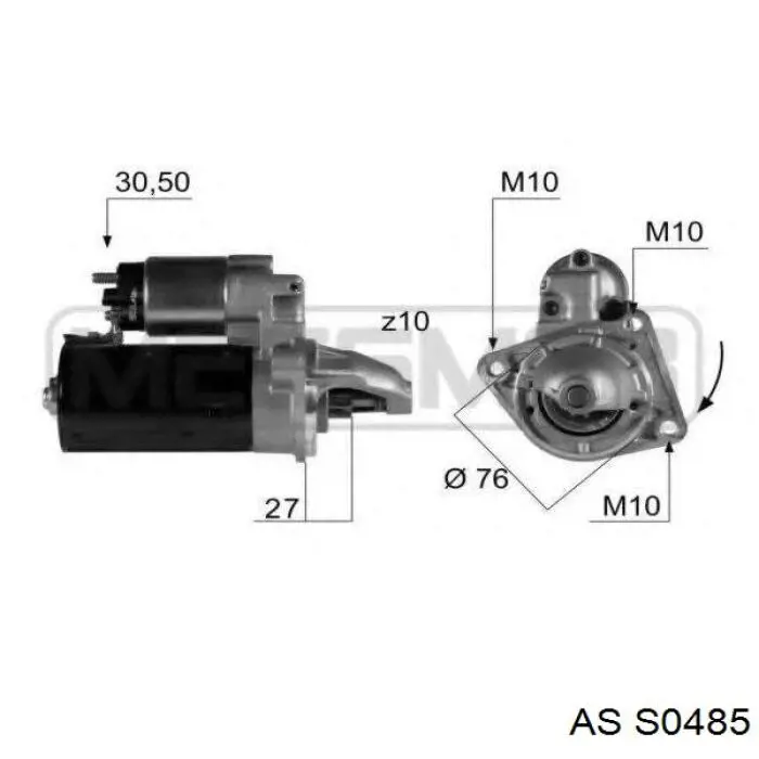 S0485 AS/Auto Storm Стартер автомобиля